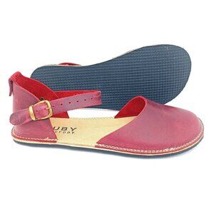 Red Leather Barefoot Flats Sandal Shoes Women Size 10.5 or EU 41 BRAND NEW